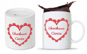 Zestaw Dla Cioci Prezent Kubek + Skarbonka