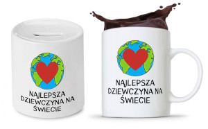 Zestaw Dla Dziewczyny Prezent Kubek + Skarbonka