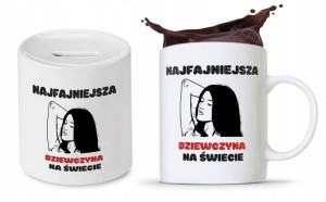 Zestaw Dla Dziewczyny Prezent Kubek + Skarbonka
