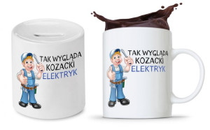 Zestaw Dla Elektryka Prezent Kubek + Skarbonka