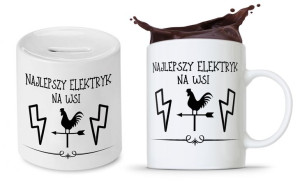 Zestaw Dla Elektryka Prezent Kubek + Skarbonka
