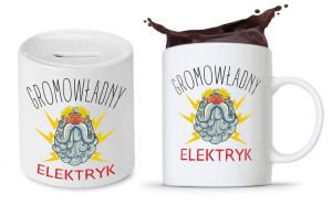 Zestaw Dla Elektryka Prezent Kubek + Skarbonka