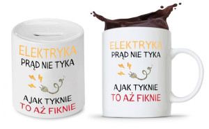 Zestaw Dla Elektryka Prezent Kubek + Skarbonka
