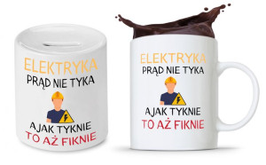 Zestaw Dla Elektryka Prezent Kubek + Skarbonka