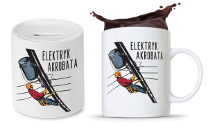 Zestaw Dla Elektryka Prezent Kubek + Skarbonka