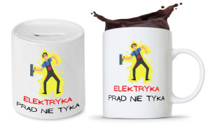 Zestaw Dla Elektryka Prezent Kubek + Skarbonka