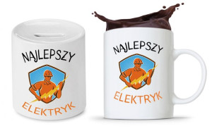 Zestaw Dla Elektryka Prezent Kubek + Skarbonka