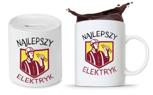 Zestaw Dla Elektryka Prezent Kubek + Skarbonka