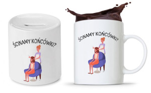 Zestaw Dla Fryzjera Fryzjerki Kubek + Skarbonka
