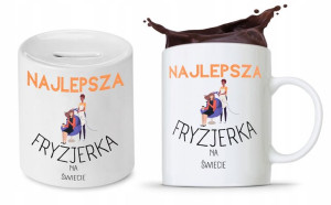 Zestaw Dla Fryzjera Fryzjerki Kubek + Skarbonka