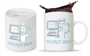 Zestaw Dla Grafika Prezent Kubek + Skarbonka