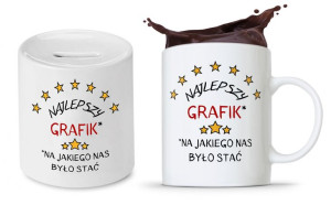 Zestaw Dla Grafika Prezent Kubek + Skarbonka
