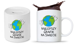 Zestaw Dla Grafika Prezent Kubek + Skarbonka