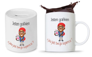 Zestaw Dla Grafika Prezent Kubek + Skarbonka