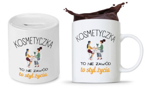 Zestaw Dla Kosmetyczki Kubek + Skarbonka Prezent
