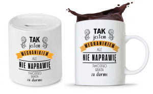 Zestaw Dla Mechanika Prezent Kubek + Skarbonka