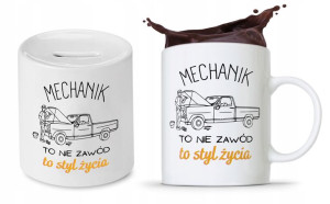 Zestaw Dla Mechanika Prezent Kubek + Skarbonka