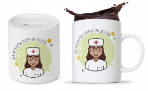 Zestaw Dla Pielęgniarki Prezent Kubek + Skarbonka