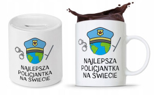 Zestaw Dla Policjanta Prezent Kubek + Skarbonka