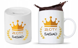 Zestaw Dla Sąsiada Sąsiadki Kubek + Skarbonka