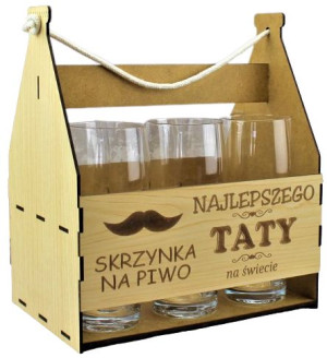 Dla Taty Skrzynka Grawer Szklanki do Piwa 6 szt