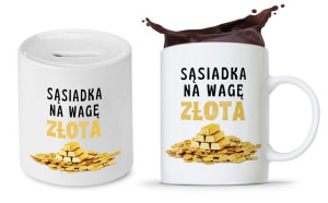 Zestaw Dla Sąsiada Sąsiadki Kubek + Skarbonka