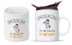 Zestaw Dla Sprzątaczki Kubek + Skarbonka Prezent