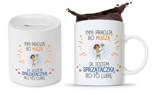 Zestaw Dla Sprzątaczki Kubek + Skarbonka Prezent