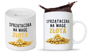 Zestaw Dla Sprzątaczki Kubek + Skarbonka Prezent