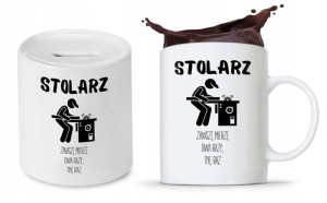 Zestaw Dla Stolarza Prezent Kubek + Skarbonka