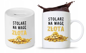 Zestaw Dla Stolarza Prezent Kubek + Skarbonka