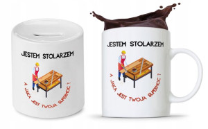 Zestaw Dla Stolarza Prezent Kubek + Skarbonka
