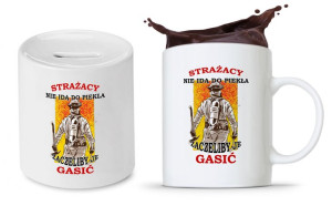 Zestaw Dla Strażaka Prezent Kubek + Skarbonka
