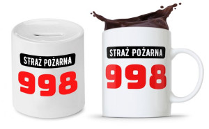 Zestaw Dla Strażaka Prezent Kubek + Skarbonka