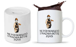 Zestaw Dla Strażaka Prezent Kubek + Skarbonka