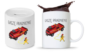 Zestaw Dla Strażaka Prezent Kubek + Skarbonka
