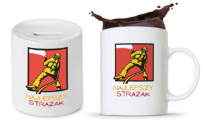 Zestaw Dla Strażaka Prezent Kubek + Skarbonka