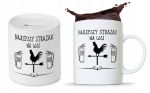 Zestaw Dla Strażaka Prezent Kubek + Skarbonka