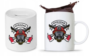 Zestaw Dla Strażaka Prezent Kubek + Skarbonka