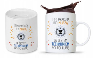 Zestaw Dla Technika Kubek + Skarbonka Prezent