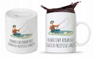 Zestaw Dla Wędkarza Rybaka Kubek + Skarbonka