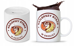 Zestaw Dla Wędkarza Rybaka Kubek + Skarbonka