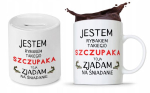 Zestaw Dla Wędkarza Rybaka Kubek + Skarbonka