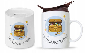 Zestaw Dla Wędkarza Rybaka Kubek + Skarbonka