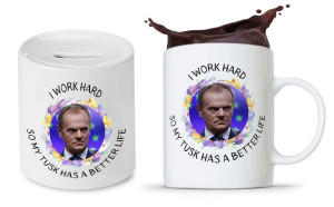 Zestaw Donald Tusk Platforma Po Kubek + Skarbonka