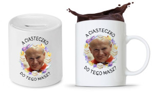 Zestaw Jan Paweł Papaj Prezent Kubek + Skarbonka