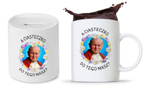Zestaw Jan Paweł Papaj Prezent Kubek + Skarbonka