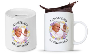 Zestaw Jan Paweł Papaj Prezent Kubek + Skarbonka