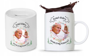 Zestaw Jan Paweł Papaj Prezent Kubek + Skarbonka