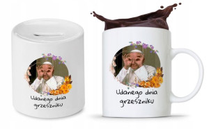 Zestaw Jan Paweł Papaj Prezent Kubek + Skarbonka